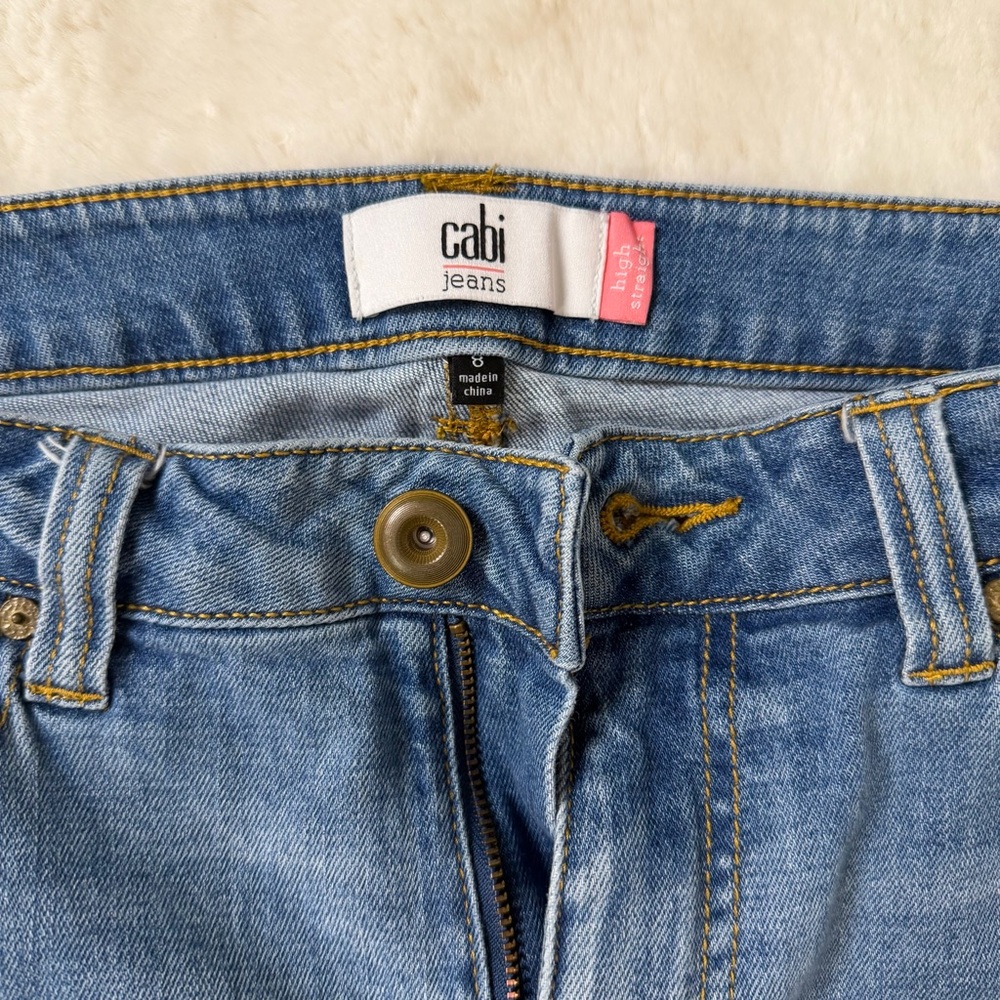CAbi High-Waisted Straight Classic Blue Women's Jeans size 8 - Picture 3 of 5